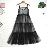 Lace Loose Transparent Spaghetti Strap Dress
